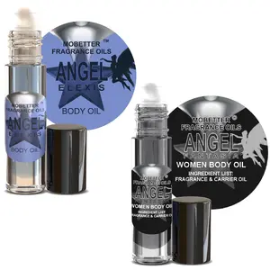 MOBETTER FRAGRANCE OILS Women Perfume Body Oil Bundle - Set of 2 Roll-On | Angel Alexis & Angel Fantasia | Long Lasting, Travel Friendly, Alcohol-Free