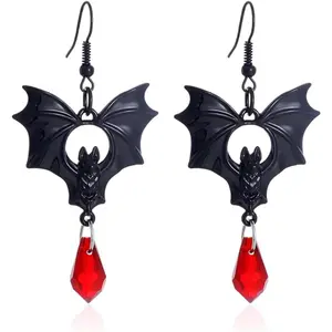Gothic Bat Earrings Halloween Earrings for Women  Gothic Vampire Earring Punk Style Black Red  Bat Earring Victorian Mystery Vampire  Accessories Halloween  for Women