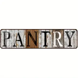 [Vintage Tin Plaque Kitchen Decor] Pantry Sign Farmhouse Signs Wall Decor Art Country Decorations Rustic Vintage Home Tin Plaque Kitchen Gift 4"x16"