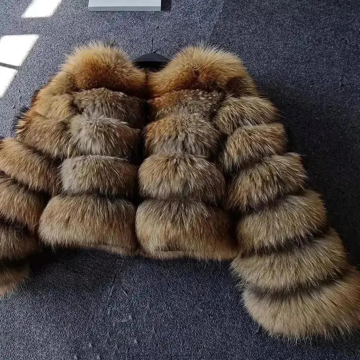 Faux raccoon fur coat, faux fur jacket, women's coat, luxury coat, women's winter fluffy coat, thickened warm plush coat