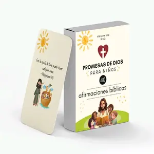 Spanish Bible Affirmation Cards for Kids: 40 Daily Positive Affirmations, Bible Verse Cards for Prayer, Confidence, Character, Values, Motivational Christian Gifts for Boys and Girls