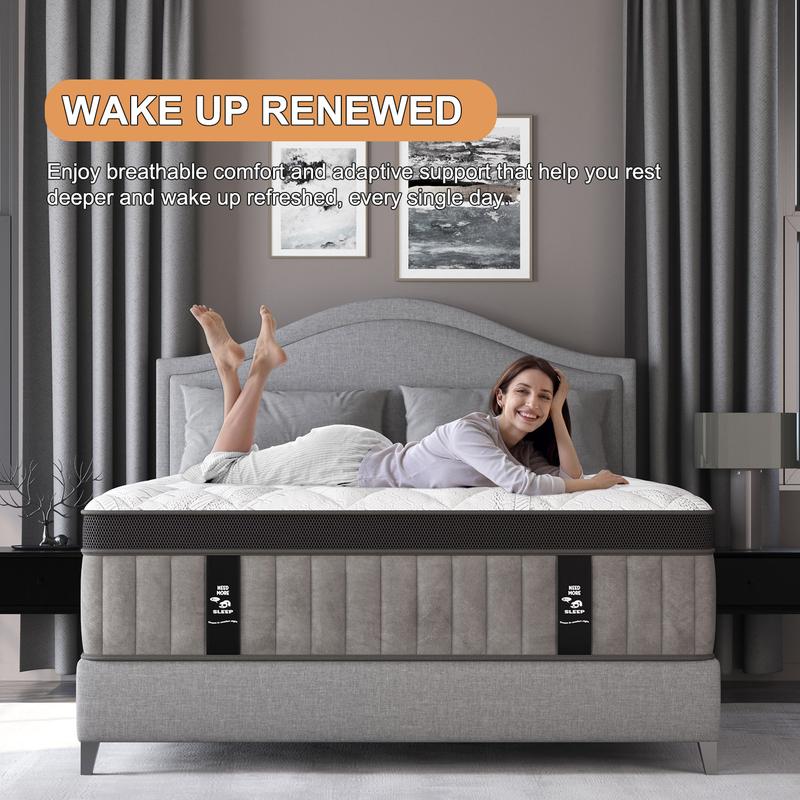 12"14" Twin Full Queen King Size Mattress in a Box Hybrid Spring Gel Memory Foam,  Euro Top Medium Firm Ergonomic Mattresses for Motion Isolation, Edge Support, 100 Night Trial