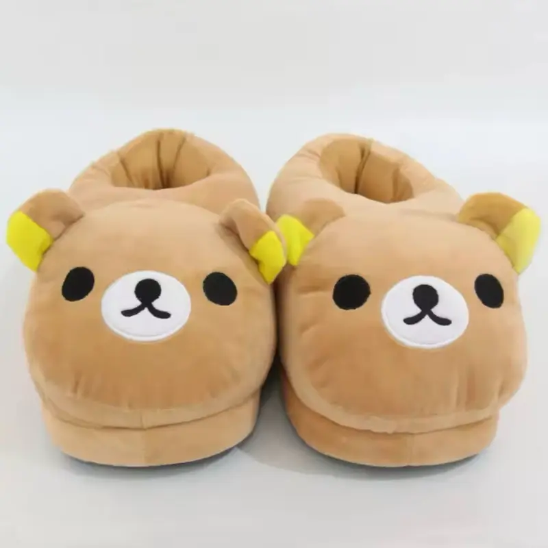 Winter Bear Cotton Ladies Slippers House Home Cartoon Cute Bear Home Indoor Couple Female Warm Indoor Slipper Casual Footwear Girl