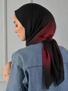 Women's Fashionable Round Gradient Headscarf Hijab Wrap, Soft Jersey Material, Modest Style, All-Season Wear, Comfortable Design
