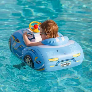 Toddler Pool Float with Seat Boat Inflatable Ride-on Car for Kids Outdoor Toys