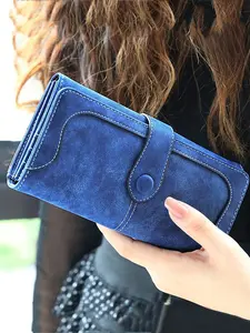 Women's Vintage Matte Long Wallet, Large Capacity Trifold Handbag, Multiple Card Slots, Phone Compartment, Perfect Gift Choice