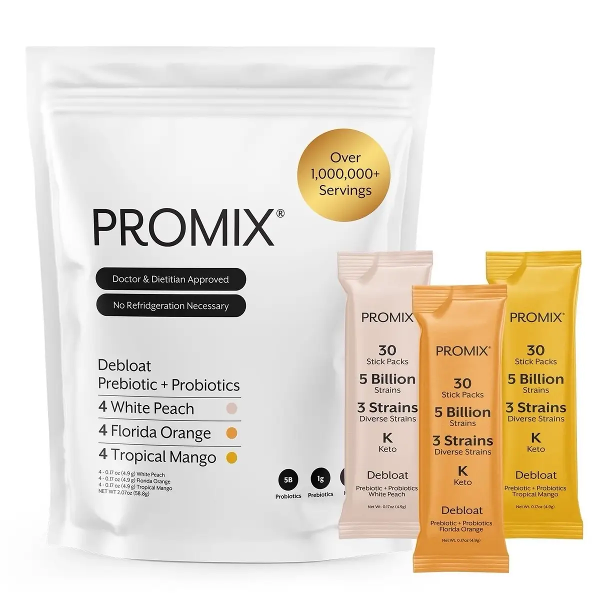 Promix Debloat Probiotic and Prebiotic Powder - African Baobab + Vitamin C for G...
