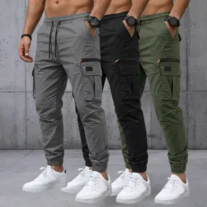 Men's Multi-Pocket Cargo Pants 3-Pack Casual Straight-Leg Tapered Harem Cargo Pants for Everyday Wear and Commuting in All Seasons Classic Fit Must-Have for Outdoor Enthusiasts - Trouser, Menswear Trouser