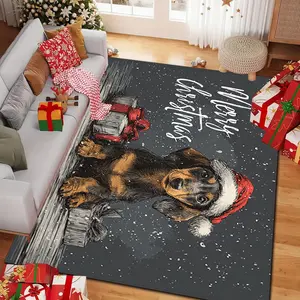 Christmas Dachshund Theme Themed Floor Mat, Indoor Non-slip Mat, Machine Washable Doormat, Suitable for Kitchens, Dining Rooms, Bedrooms, Home Décor, and All Seasons. E3Y251119072