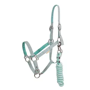 Horse Halter and Lead Rope Set-Glow Blue