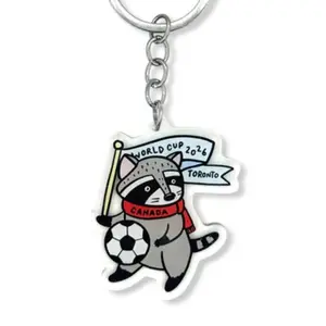 Canada Raccoon Key Chain, Cute Raccoon Keychain, Canada Flag Soccer 2026 Graphic, 2026 Soccer Canada Keychain