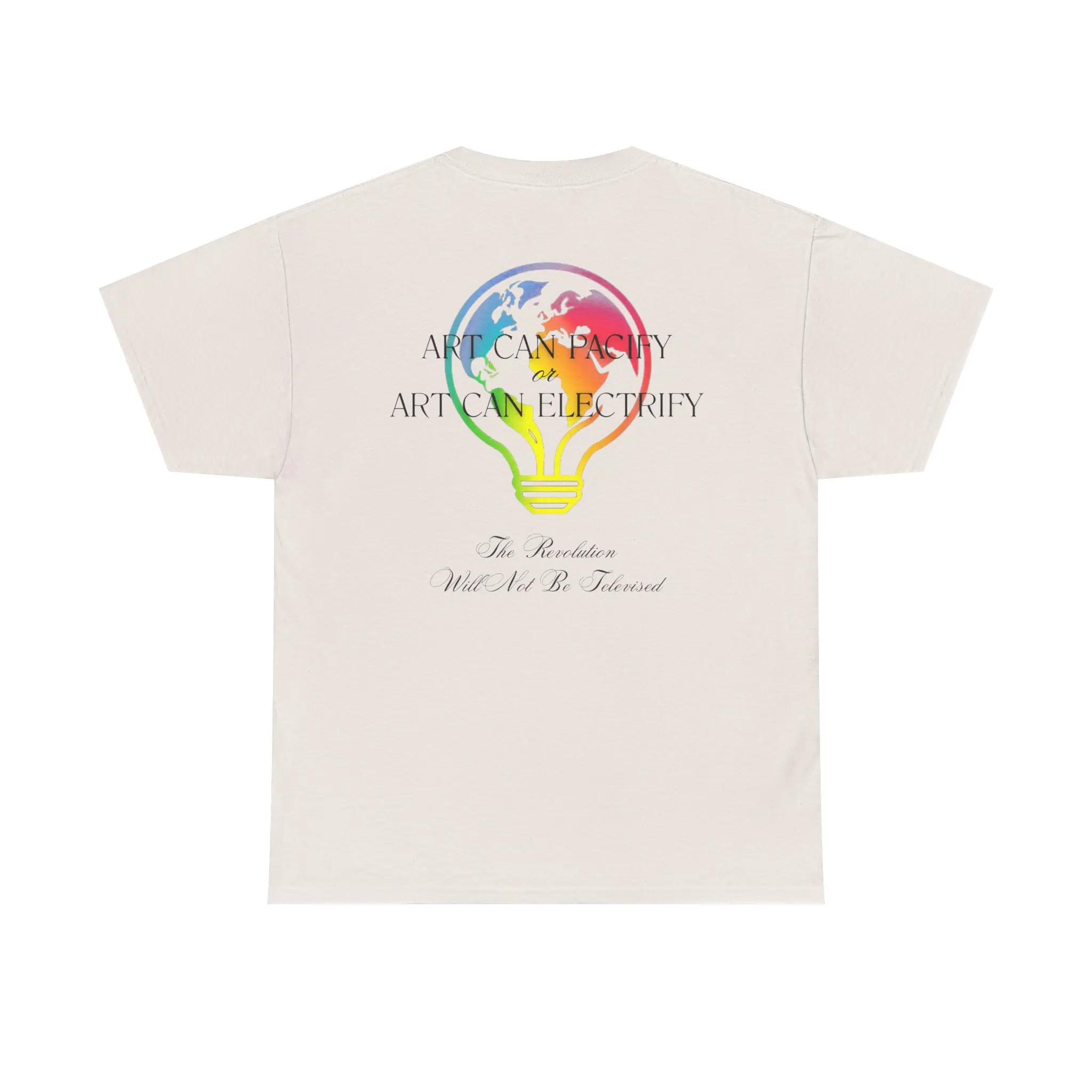 ART CAN PACIFY / ELECTRIFY, Unisex Heavy Cotton Graphic Tee, Creative Statement T-Shirt, Casual Wear, Unique Gift for Art Lovers