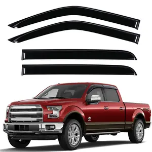 Rain Guards Fit For Ford F150 Super Crew 2015-2024  Tape On Side Windows Wind Deflectors F250 F350 F450 F550 2017-2022 Window Guard - 4