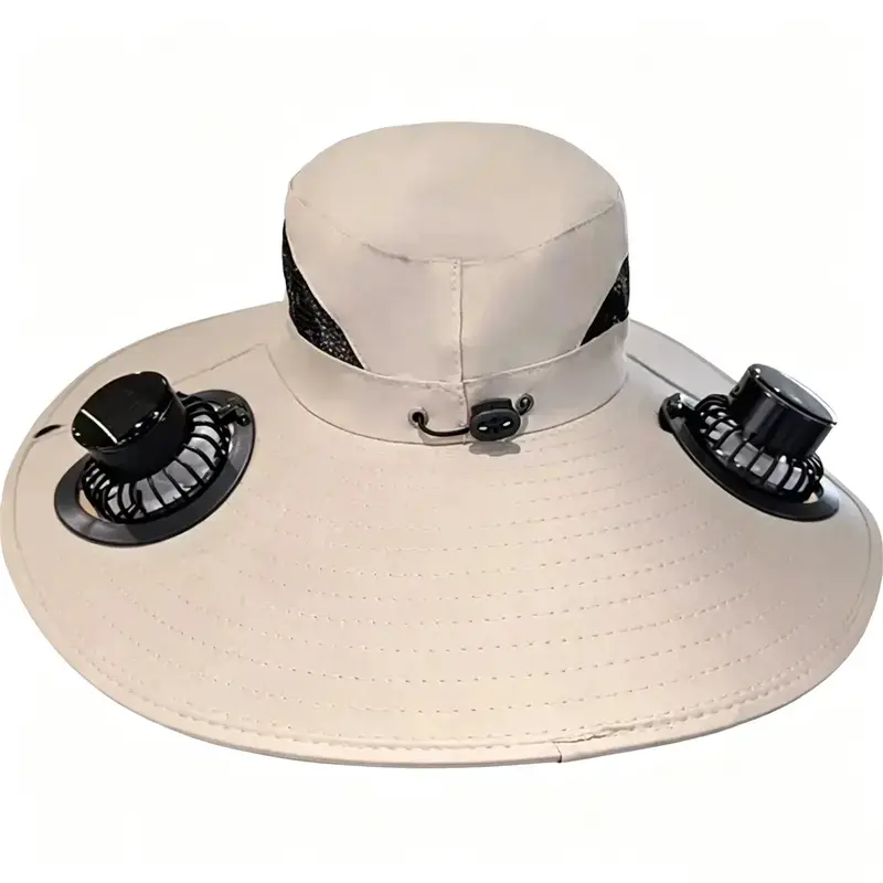 Solar Fan Sun Hat, Wide Brim Sun Hat, UPF50 UV Protection Hat, Solar Powered Cooling Hat, Rechargeable Fan Hat, Outdoor Fishing Hat, Summer Hat for Men & Women, Beach Hiking Camping Gardening Hat