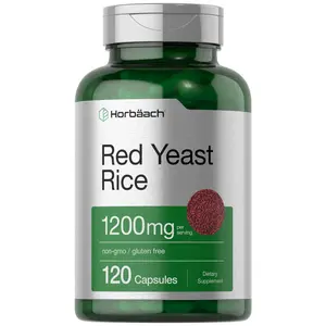 Horbäach Red Yeast Rice 1200 mg | 120 Capsules | Non-GMO, Gluten Free Supplement