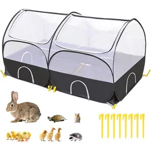 Small  Playpen - Portable Chicken Coop Run Large Chick Brooder 59"x31"x30" with Detachable Bottom, Pop Up Pet Enclosure  Tent for Guinea Pig Bunny Puppy Indoor Outdoor (Arched Top)