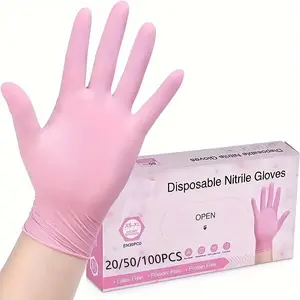 20/50pcs Powder-Free Latex-Free Nitrile Disposable Cleaning Gloves, Light, Kitchen Cleaning, Beauty Sofa, Outdoor Camping, Bulk Pack
