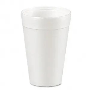 212 MAIN Disposable Leakproof 32 oz White DRC 32TJ32 Foam Drink Cups, 20 Bags of 25 Per Carton, 1-Piece Design for Hot Drinks, One Piece