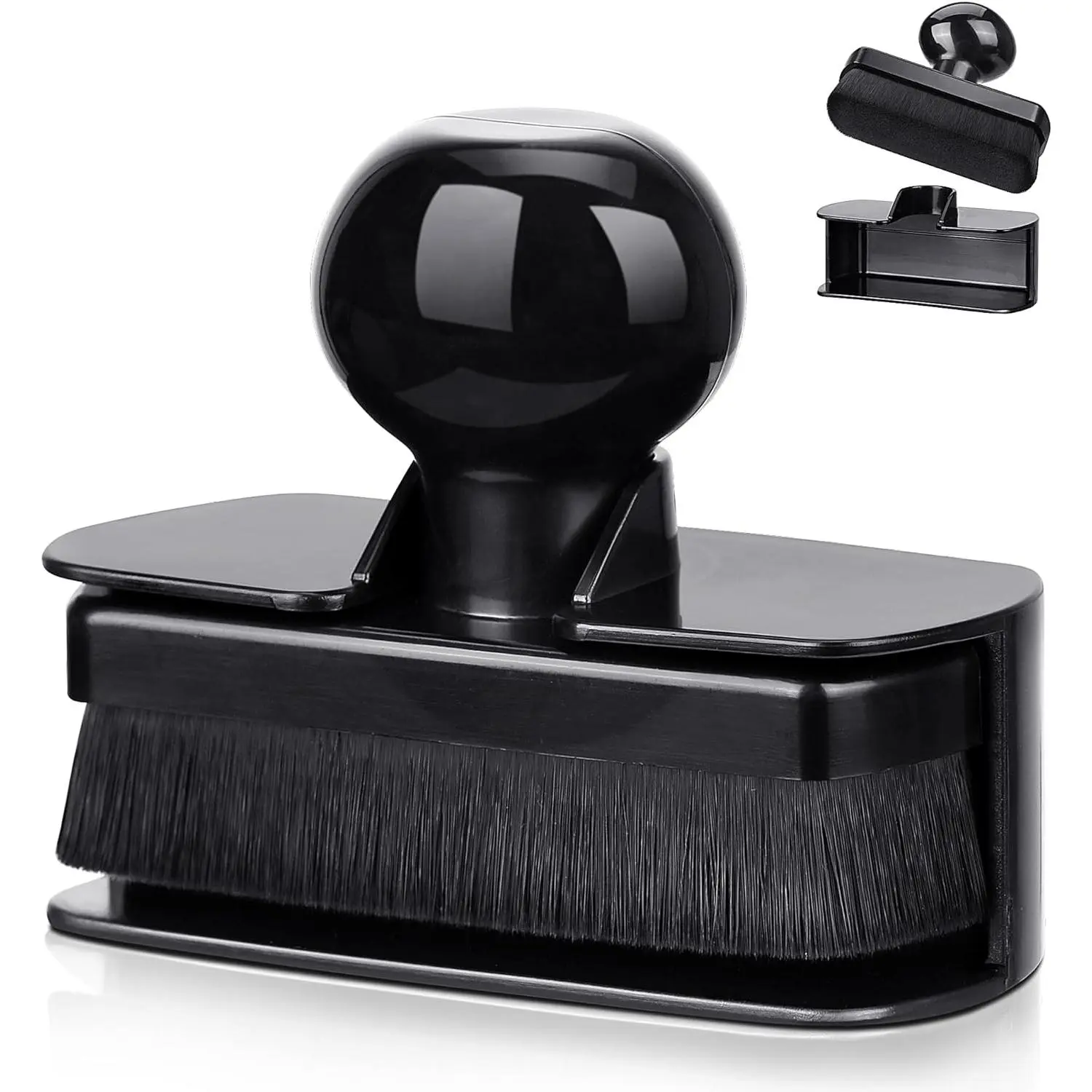 Tire Shine Applicator,Large Vegan Tire Shine Brush - Automotive Tire Dressing Applicator Brush with Storage Stand for Tire Detailing &  Wash Kit, Black, 3.6 Inch Length (Black)