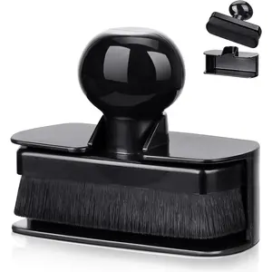 Tire Shine Applicator,Large Vegan Tire Shine Brush - Automotive Tire Dressing Applicator Brush with Storage Stand for Tire Detailing &  Wash Kit, Black, 3.6 Inch Length (Black)