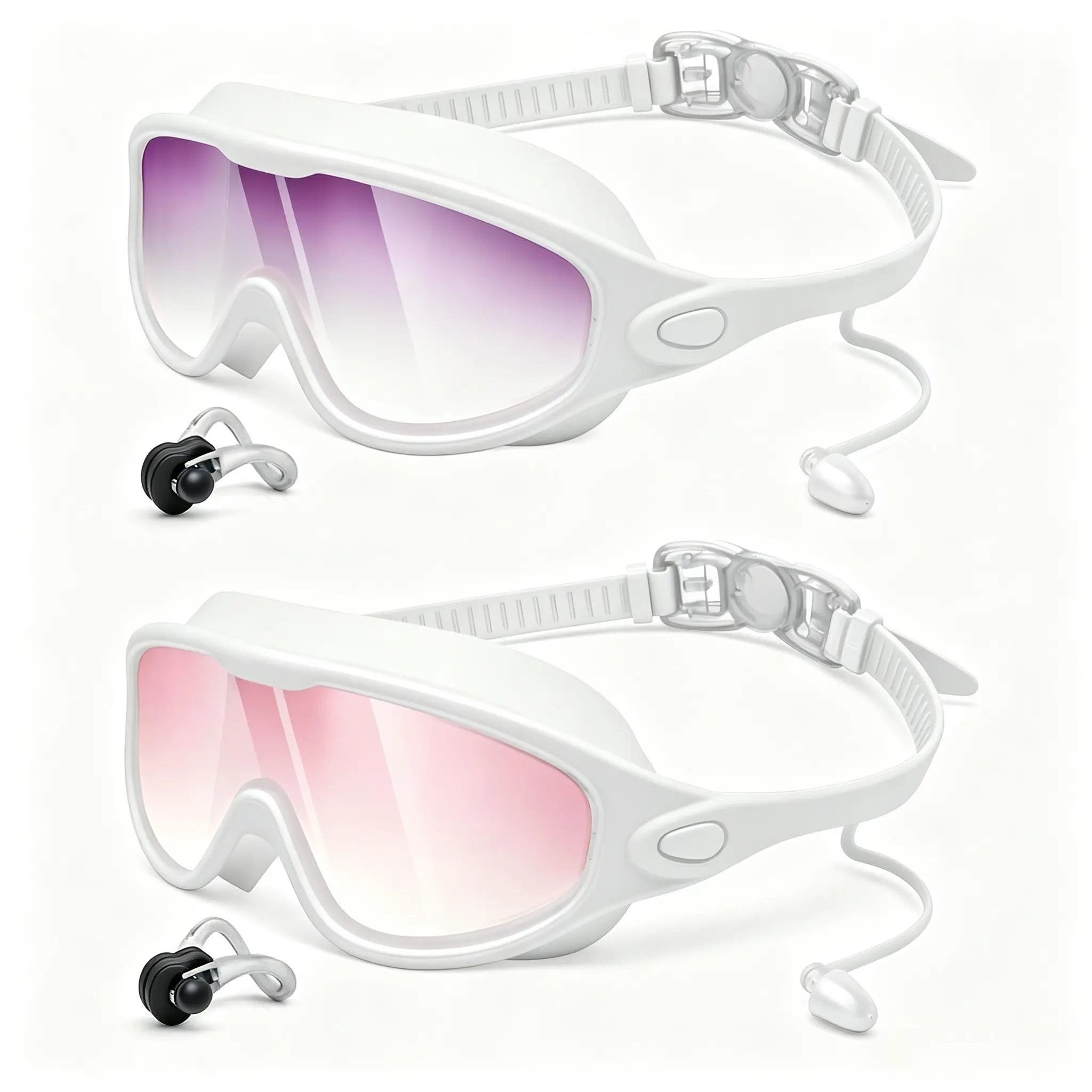 No Leak Anti-Fog Swim Goggles for Adults, Wide View UV Protection Soft Comfort Fit No Red Marks Leak Proof Fog Free Swimming Goggles for Pool Daily Training for Men and Women