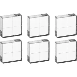 1"x1" Acrylic Stamp Block 6Pcs Clear Stamping Block with Grid Lines Decorative Square Mounting Blocks for Scrapbooking DIY Crafts Card Making