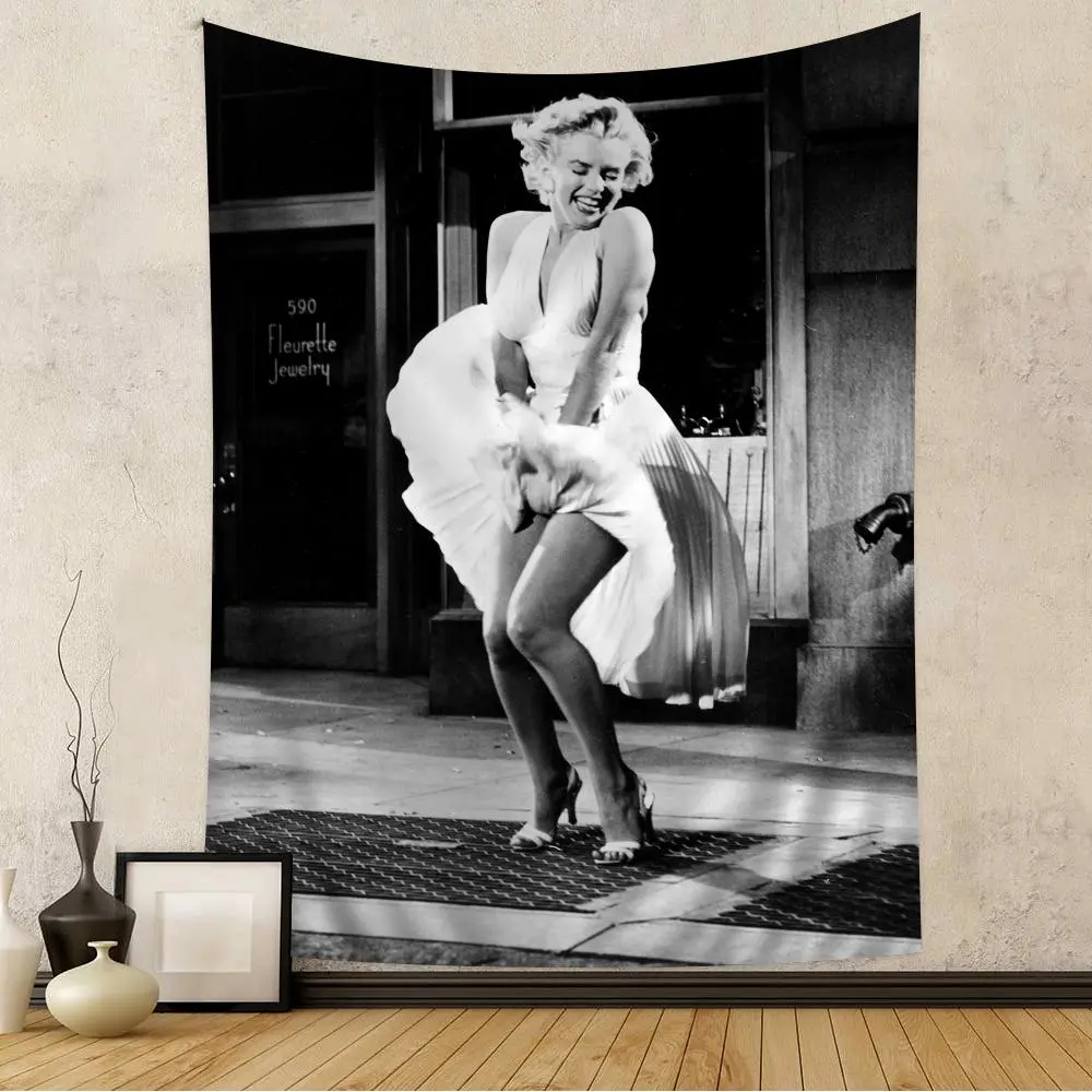 Vintage Marilyn Monroe Photo Polyester Tapestry - Strong Cotton Cloth Home Decor Decoration, Hand Washable Wall Hanging for Dorm, Outdoors, Wall Decor, Home Supplies