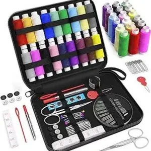 Sewing Kit Gifts for Grandma, Mom, Friend, Adults Beginner Kids Traveler, Portable Sewing Supplies Accessories with Case Contains Thread, Needle, Scissors, Measure Tape, Thimble etc (Black, M)