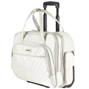 【DealsForYouDays】VEVOR Rolling Laptop Bag,  , Fits Up to 15.6 Inch Laptop, Wheeled Briefcase, Roller Computer Tote Bag with 2 Fixed Wheels & Telescoping Handle, Laptop Case for Work Travel Business Office, Women Men