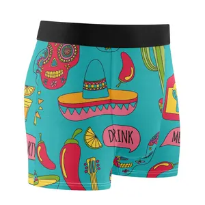 Men's Underwear Boxer Briefs Doodle Icons Mexican Party Hello Underwear