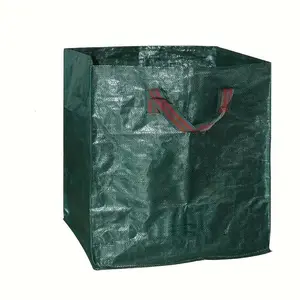 Heavy-Duty 60L Garden Trash Bag - Reusable Yard Waste Bags with Industrial Fabric And Handles for Collecting Plants, Grass, And Leaves.