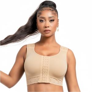 SNATCHED BODY Stage 1 Colombian Compression Bra | Front Closure | High Back Coverage | Powernet Support Panel | Silicone Underbust Band | 3 Hook Levels | Posture Support | Gentle Compression