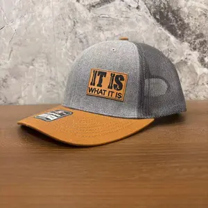 "IT IS WHAT IT IS" Unisex Trucker Hat, Hard Top Mesh Baseball Cap for Summer Hiking Fishing, UPF Sun Protection Adjustable Breathable Hat