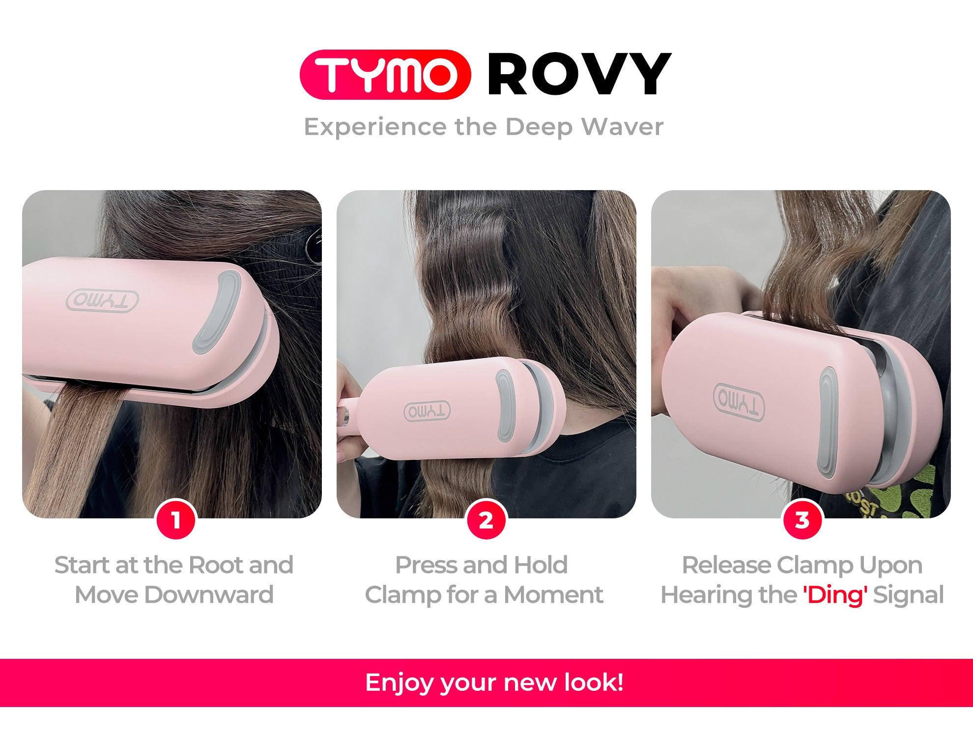 【Live Only】【Extra Gift in Live】TYMO ROVY / ROVY COMPACT-  Beach Waves Curling Iron, Ionic Deep Waver Hair Curler Tool with Ceramic 3 Barrel for Women, Dual Voltage, Anti-Scald, Easy to Use, 1.25 Inch, Pink, Beauty Equipment
