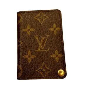 Pre-owned Louis Vuitton canvas Small Leather Goods Monogram Card Holder Brown Canvas, Compact Size and Durable