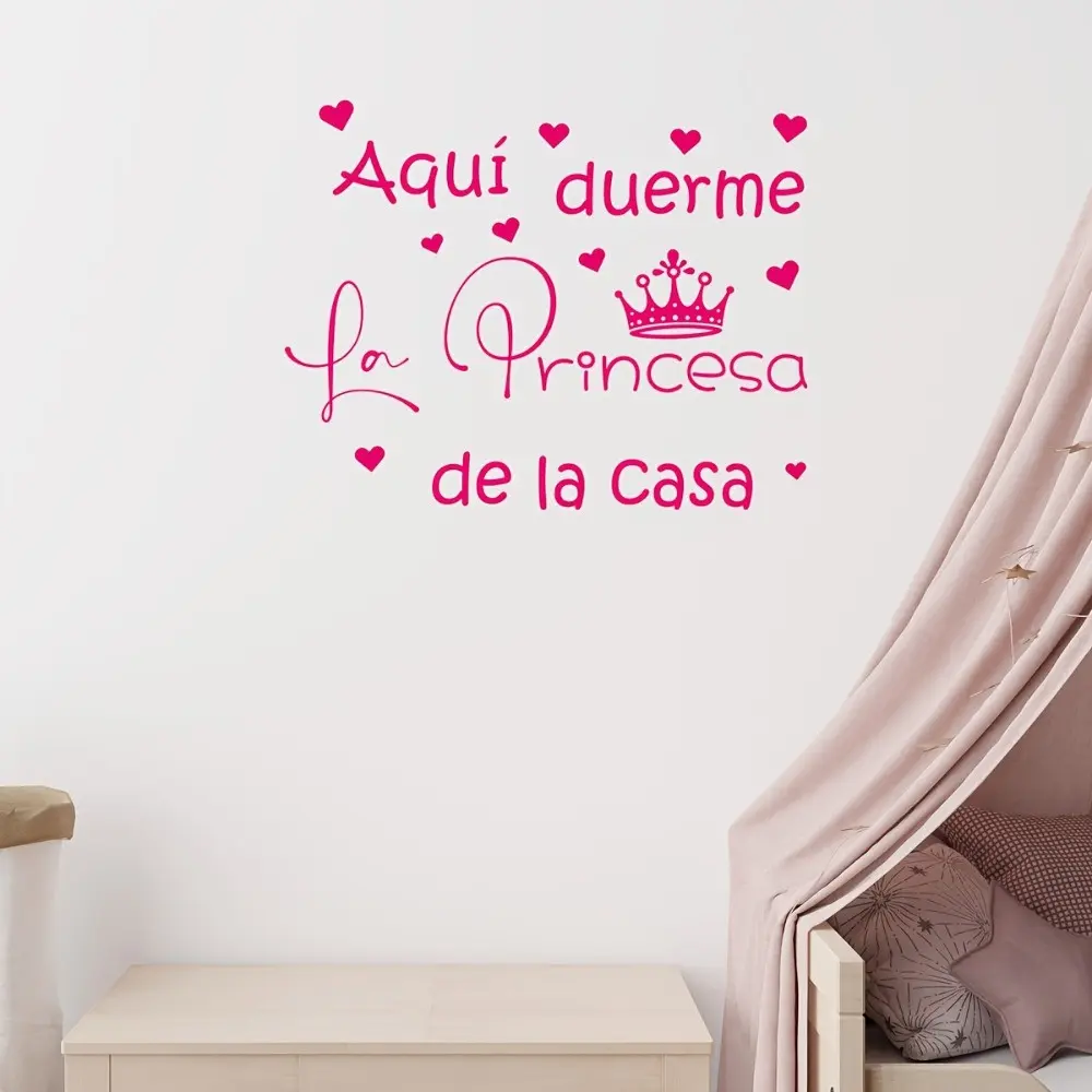 Spanish Princess Quote Decorative Wall Sticker, Removable Vinyl Decal for Bedroom Living Room Home Decor, Sweet Artistic Feature Wall Art Decoration