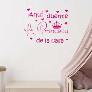 Spanish Princess Quote Wall Sticker, Removable Vinyl Decal for Bedroom Living Room Home Decor, Sweet Artistic Feature Wall Art Decoration