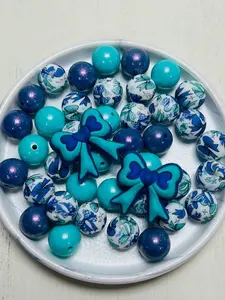 *Bead Mix #223 - Winter Bows Silicone Bead Mix, Winter Bead Mix