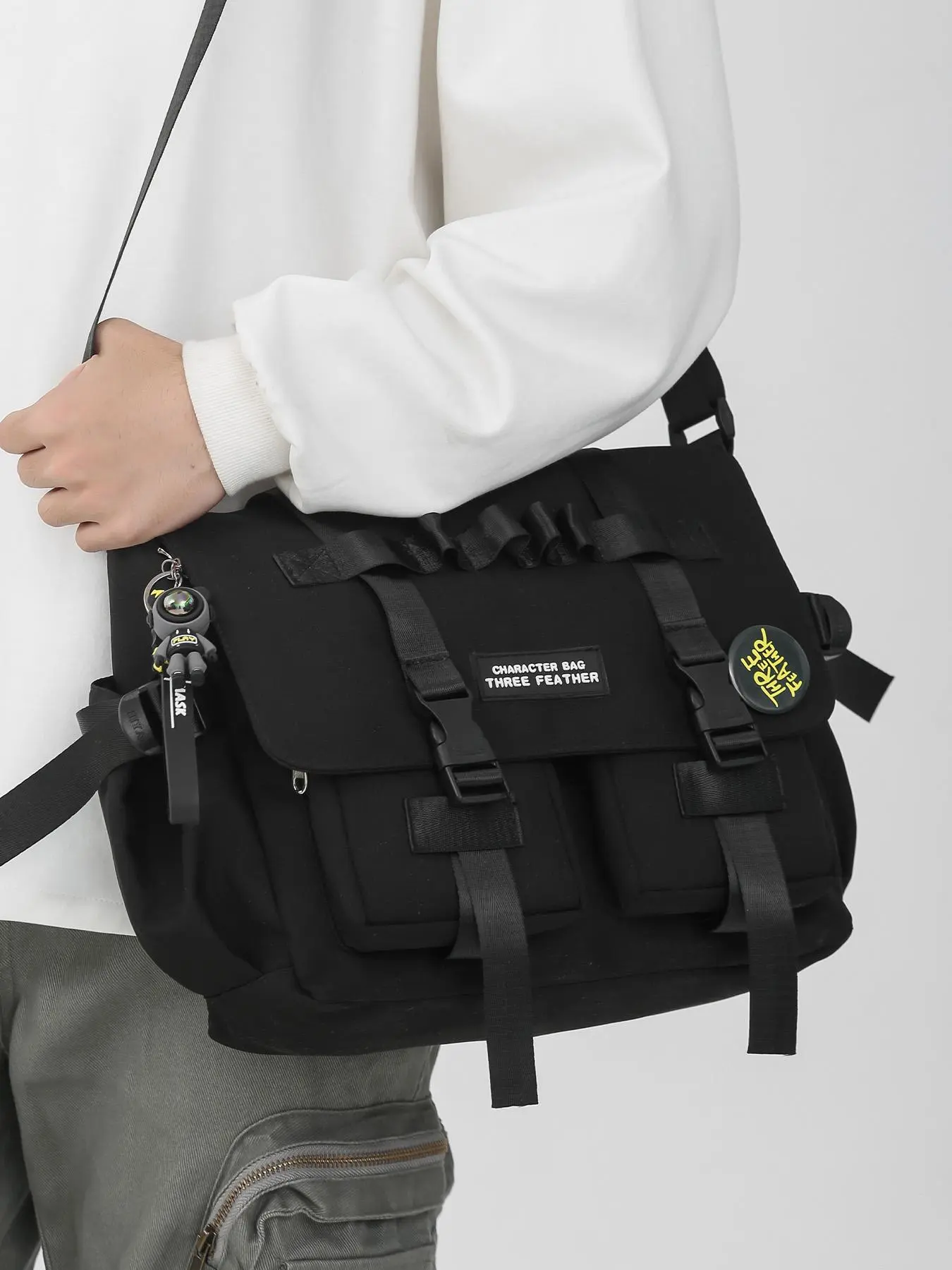 Men's Casual Crossbody Bag, Casual Daily Commuting Bag, Tactical Crossbody Bag, Tactical Sling Bag, Commuter Crossbody Bag, Zipper Sling Bag