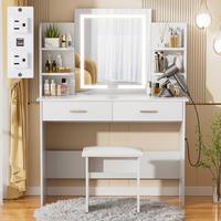 White with Power Outlet