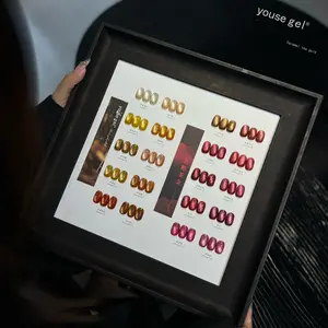 Yousegel 20 Color Shimmer Cat Eye Soak Off Gel Nail Polish, Caramel Tea Gold Series, Includes Color Chart, Perfect for Salons, Manicure and Nail Art