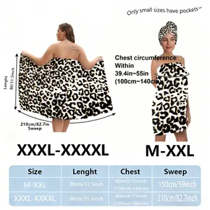 Plus sizes M-XXXXL, leopard print, suitable for women, post-shower, spa, and pool use, absorbent hair wrap. A must-have for home/travel, Soft Absorbent Bath Towel, Water Absorbent Towel