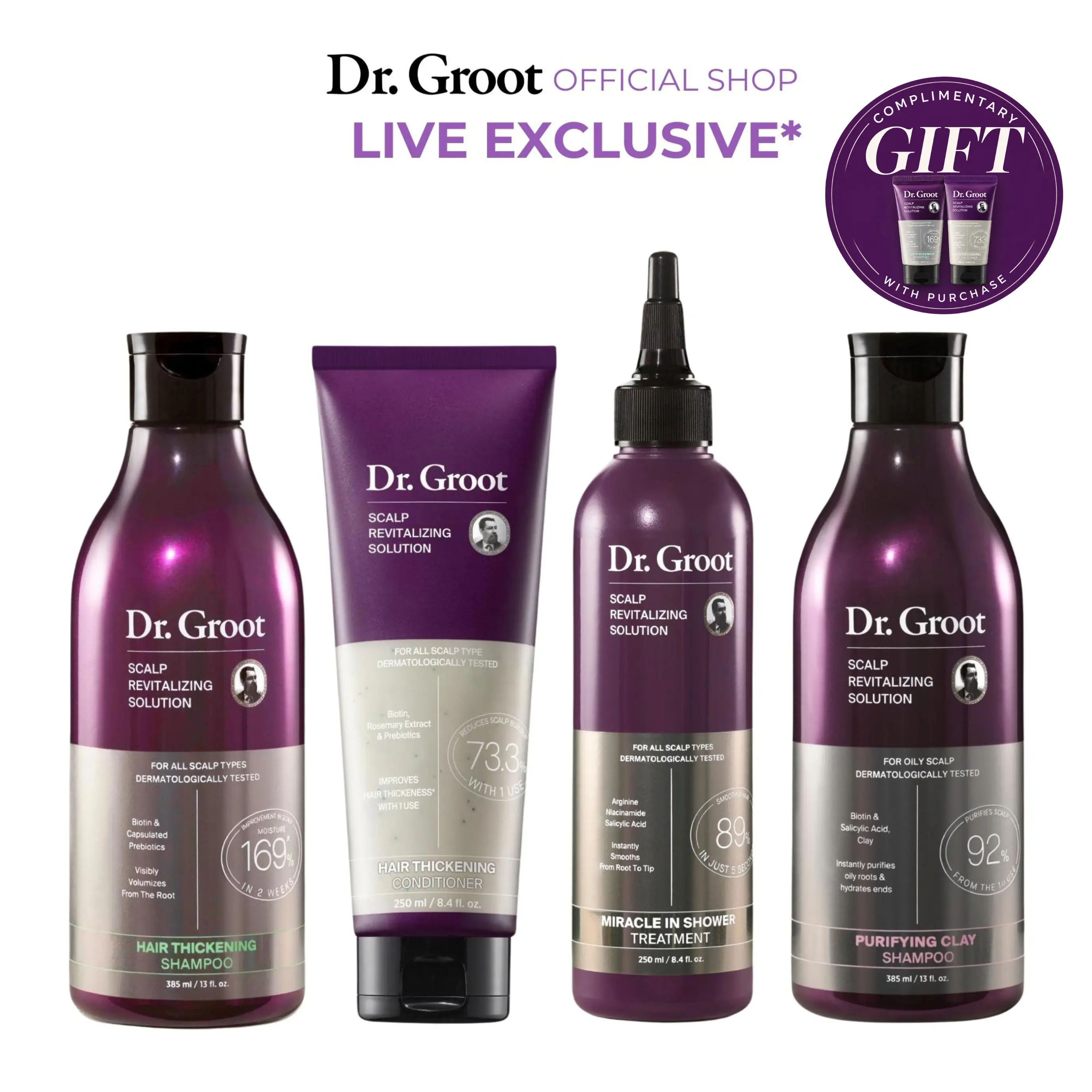 [LIVE EXCLUSIVE] Dr. Groot 3-Step Bundle + Purifying Clay Shampoo