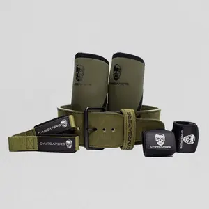 Gymreapers Single Prong Strength Kit - Green: 10mm Belt, 7mm Sleeves, Wraps, and Straps
