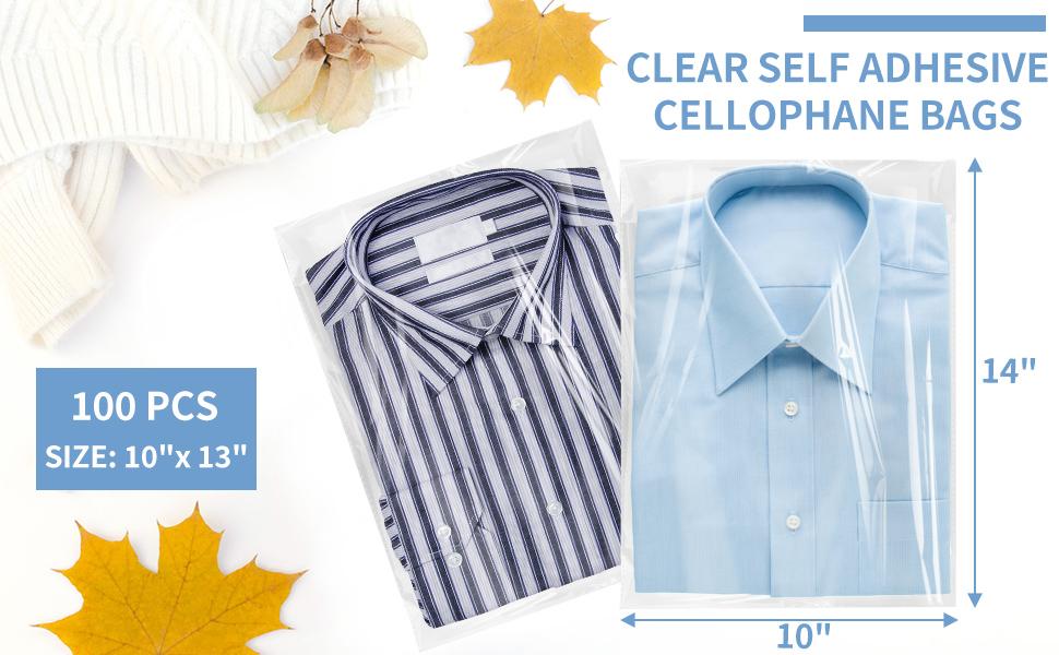 Bags, 100 Pcs Resealable Clear Poly Bags for Clothes, Party Favors, Artwork & Decorative Wrappers(10x14)