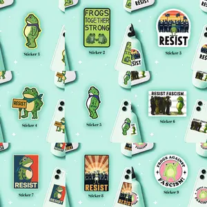 Portland Frog Protester Sticker, Resist Fog Portland meme sticker, Anti ICE Sticker, Resistance, Anti ICE Sticker, Pro Immigrant Sticker