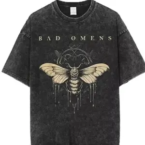 Vintage Bad Omens Band Music Tour 2024 Washed T Shirt Classic Cotton Menswear T-Shirt
