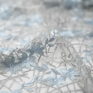 Spring Has Sprung Embroidered Mesh Fabric | Blue Moon Fabrics