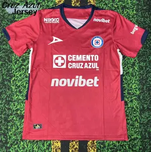 2526 Mexico League Cruz Azul Away Red Short Sleeve Top Football Jerseys LIGAMX Fan Edition