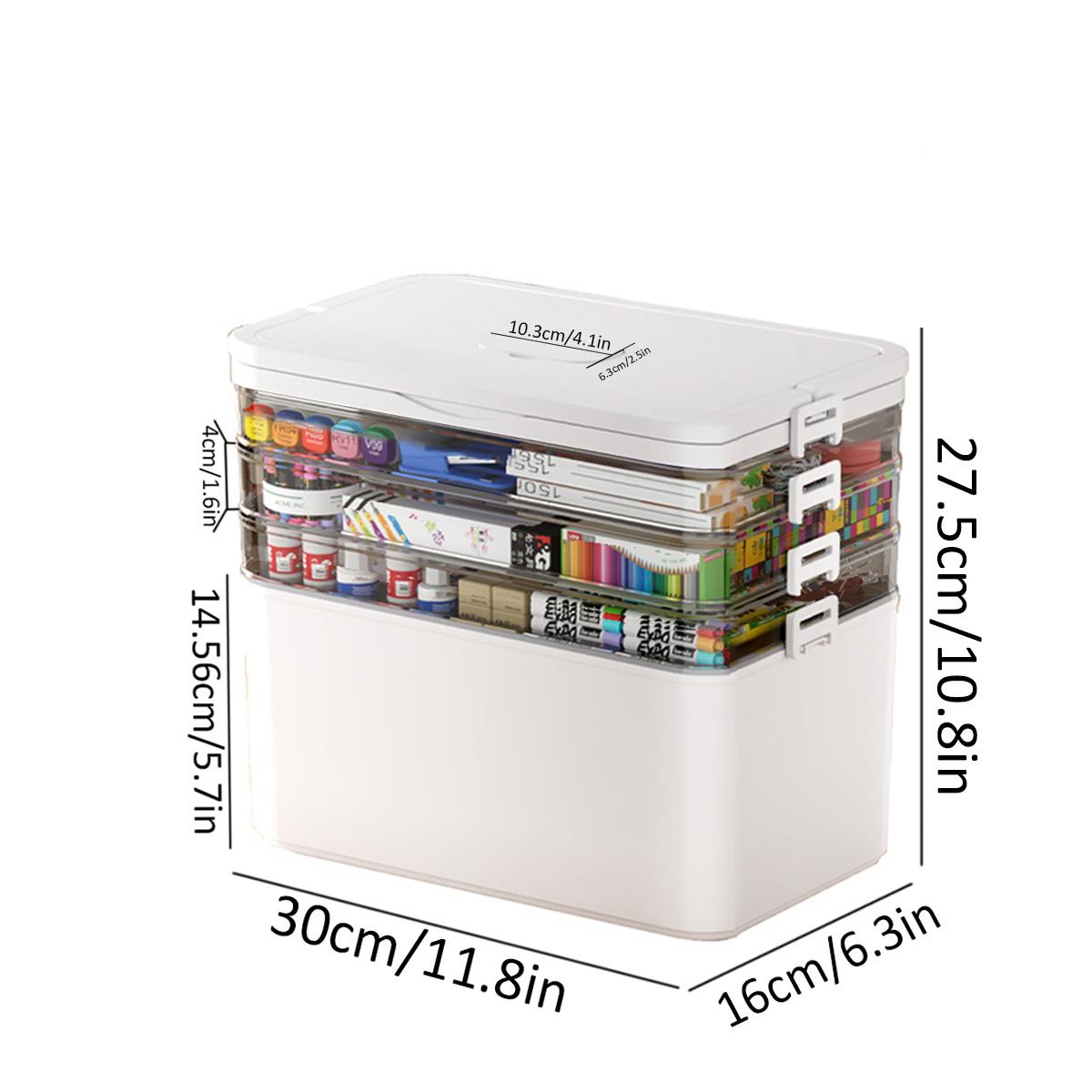layer Plastic Storage Box | Transparent Organizing Box with Handles - Durable and Easy to Clean - Suitable for